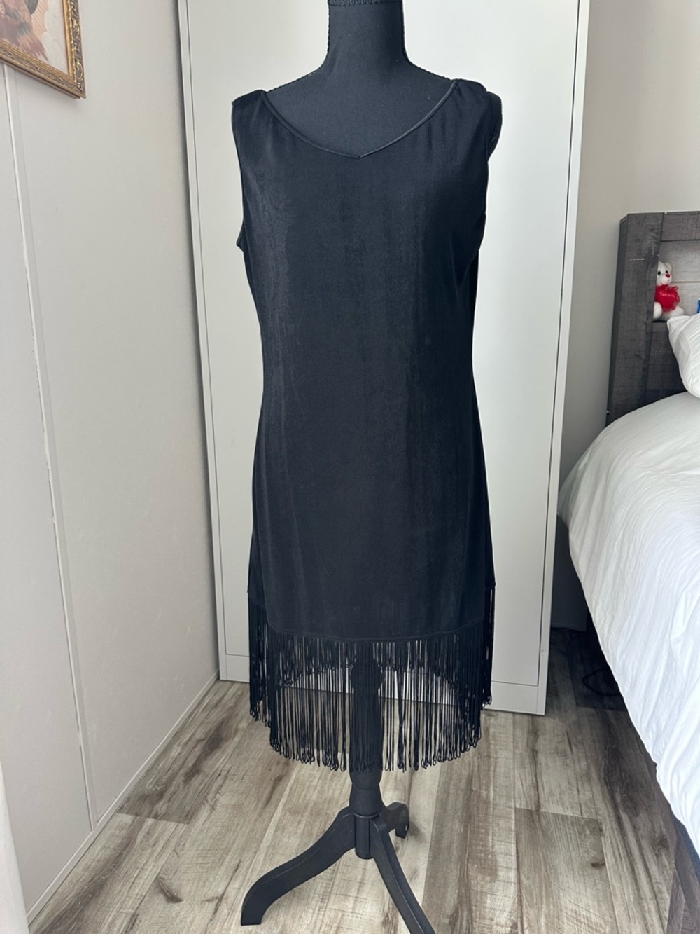 Together Black Sleeveless Fringe Cocktail Dress